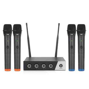 XTUGA S400 Professional 4-Channel UHF Wireless Microphone System with 4 Handheld Microphone(EU Plug)