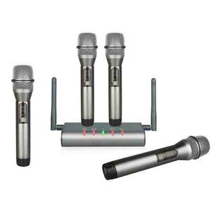 XTUGA U-F4600 Professional 4-Channel UHF Wireless Microphone System with 4 Handheld Microphone(EU Plug)