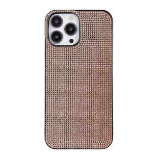 For iPhone 14 Pro Solid Color Diamond TPU Phone Case(Rose Gold)
