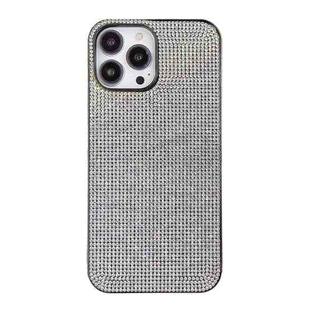 For iPhone 13 Pro Max Solid Color Diamond TPU Phone Case(Silver)