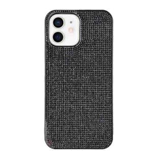 For iPhone 12 Solid Color Diamond TPU Phone Case(Black)