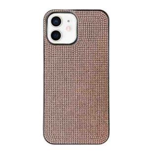 For iPhone 12 Solid Color Diamond TPU Phone Case(Rose Gold)