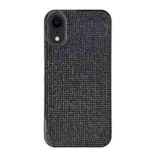 For iPhone XR Solid Color Diamond TPU Phone Case(Black)