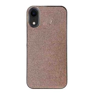 For iPhone XR Solid Color Diamond TPU Phone Case(Rose Gold)