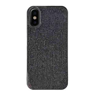 For iPhone XS Max Solid Color Diamond TPU Phone Case(Black)