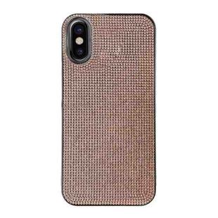 For iPhone XS Max Solid Color Diamond TPU Phone Case(Rose Gold)