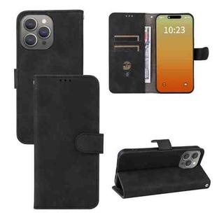 For iPhone 15 Pro Max Skin Feel Magnetic Flip Leather Phone Case(Black)