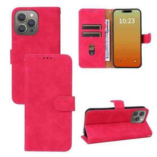 For iPhone 15 Pro Max Skin Feel Magnetic Flip Leather Phone Case(Rose Red)