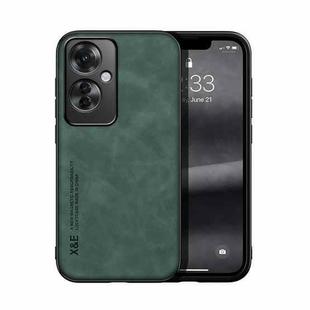 For OPPO Reno11 F 5G Global Skin Feel Magnetic Leather Back Phone Case(Green)