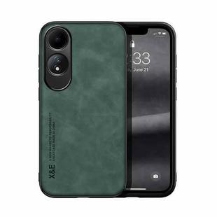 For OPPO A60 Skin Feel Magnetic Leather Back Phone Case(Green)