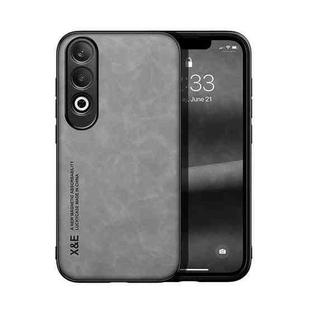 For OPPO K12 Skin Feel Magnetic Leather Back Phone Case(Light Grey)