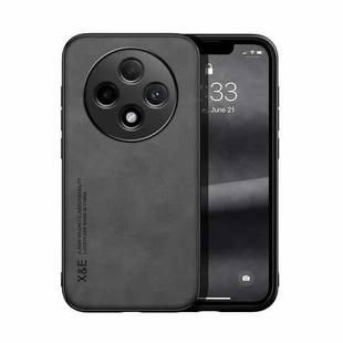 For OPPO A3 China Skin Feel Magnetic Leather Back Phone Case(Dark Grey)