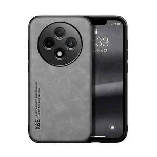 For OPPO Reno12 F 5G Skin Feel Magnetic Leather Back Phone Case(Light Grey)