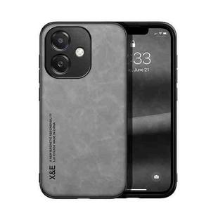 For OPPO A3x 5G India Skin Feel Magnetic Leather Back Phone Case(Light Grey)