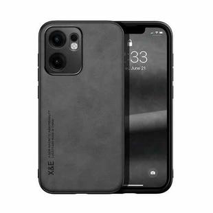 For OPPO Reno13 F 5G Skin Feel Magnetic Leather Back Phone Case(Dark Grey)