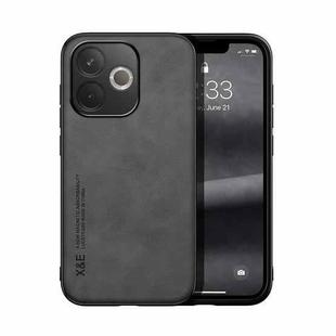 For OPPO A5 Pro 5G Skin Feel Magnetic Leather Back Phone Case(Dark Grey)
