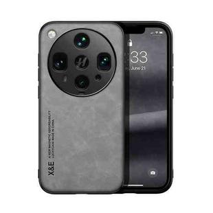 For OPPO Find X8 Ultra Skin Feel Magnetic Leather Back Phone Case(Light Grey)