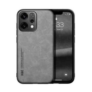 For OPPO Reno14 Global Skin Feel Magnetic Leather Back Phone Case(Light Grey)