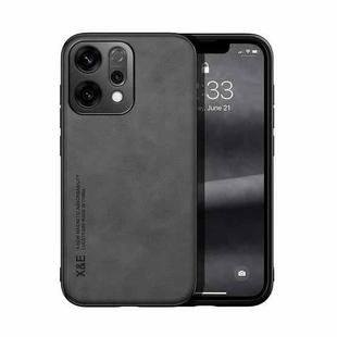 For OPPO Reno14 Global Skin Feel Magnetic Leather Back Phone Case(Dark Grey)