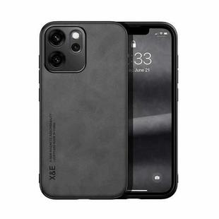 For OPPO  Reno14 F 5G Skin Feel Magnetic Leather Back Phone Case(Dark Grey)