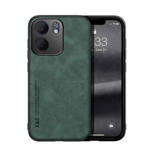 For OPPO A5x 5G Global Skin Feel Magnetic Leather Back Phone Case(Green)