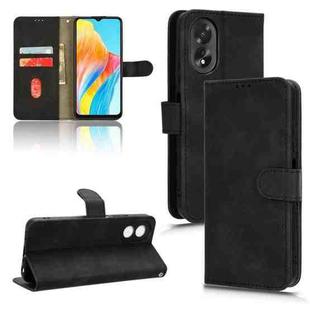 For OPPO A38 / A18 Skin Feel Magnetic Flip Leather Phone Case(Black)