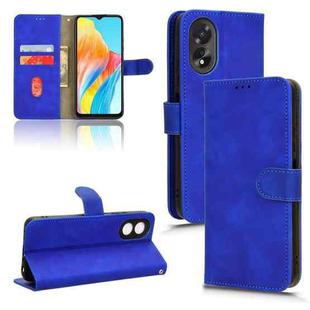 For OPPO A38 / A18 Skin Feel Magnetic Flip Leather Phone Case(Blue)