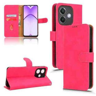 For OPPO A3x 5G Skin Feel Magnetic Flip Leather Phone Case(Rose Red)