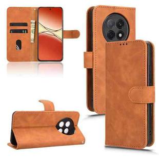 For OPPO F29 Pro Skin Feel Magnetic Flip Leather Phone Case(Brown)