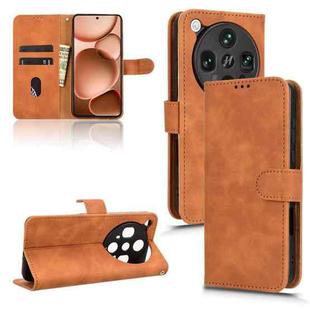 For OPPO Find X8 Ultra 5G Skin Feel Magnetic Flip Leather Phone Case(Brown)