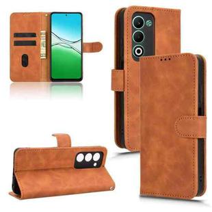 For OPPO A5 5G Global Skin Feel Magnetic Flip Leather Phone Case(Brown)