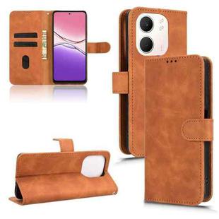 For OPPO A5x 5G / 4G Skin Feel Magnetic Flip Leather Phone Case(Brown)