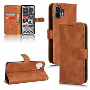 For Nothing Phone 2 Skin Feel Magnetic Flip Leather Phone Case(Brown)