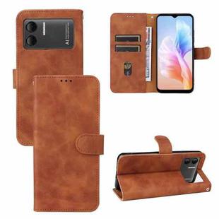 For Doogee X98 / X98 Pro Skin Feel Magnetic Flip Leather Phone Case(Brown)