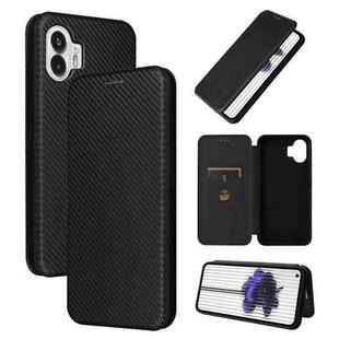 For Nothing Phone 2 Carbon Fiber Texture Flip Leather Phone Case(Black)