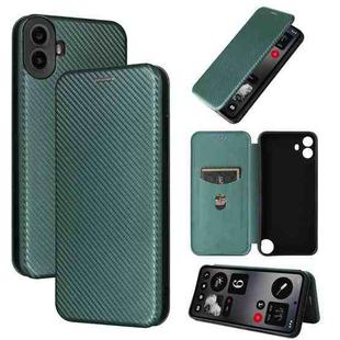 For Nothing CMF Phone 1 Carbon Fiber Texture Flip Leather Phone Case(Green)