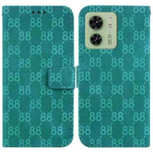 For Motorola Edge 40 Double 8-shaped Embossed Leather Phone Case(Green)