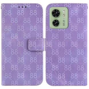 For Motorola Edge 40 Double 8-shaped Embossed Leather Phone Case(Purple)