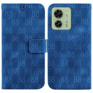 For Motorola Edge 40 Double 8-shaped Embossed Leather Phone Case(Blue)
