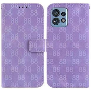 For Motorola Edge 40 Pro Double 8-shaped Embossed Leather Phone Case(Purple)