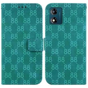 For Motorola Moto E13 Double 8-shaped Embossed Leather Phone Case(Green)