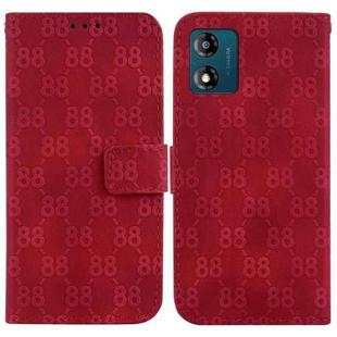 For Motorola Moto E13 Double 8-shaped Embossed Leather Phone Case(Red)