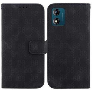 For Motorola Moto E13 Double 8-shaped Embossed Leather Phone Case(Black)