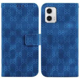 For Motorola Moto G73 Double 8-shaped Embossed Leather Phone Case(Blue)