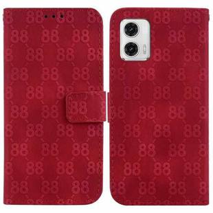 For Motorola Moto G73 Double 8-shaped Embossed Leather Phone Case(Red)