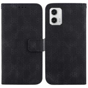 For Motorola Moto G73 Double 8-shaped Embossed Leather Phone Case(Black)