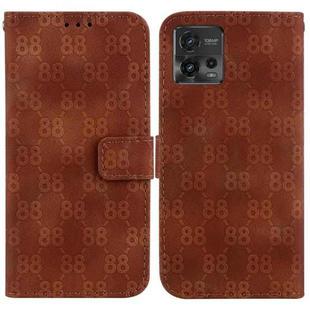 For Motorola Moto G72 Double 8-shaped Embossed Leather Phone Case(Brown)
