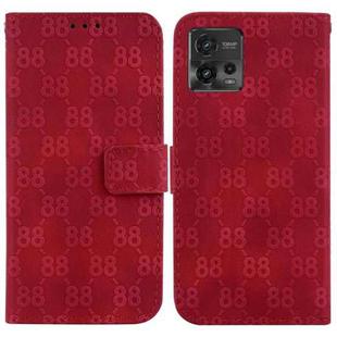 For Motorola Moto G72 Double 8-shaped Embossed Leather Phone Case(Red)