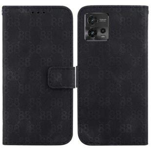 For Motorola Moto G72 Double 8-shaped Embossed Leather Phone Case(Black)