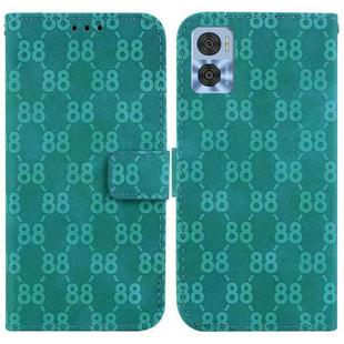 For Motorola Moto E22 / E22i Double 8-shaped Embossed Leather Phone Case(Green)